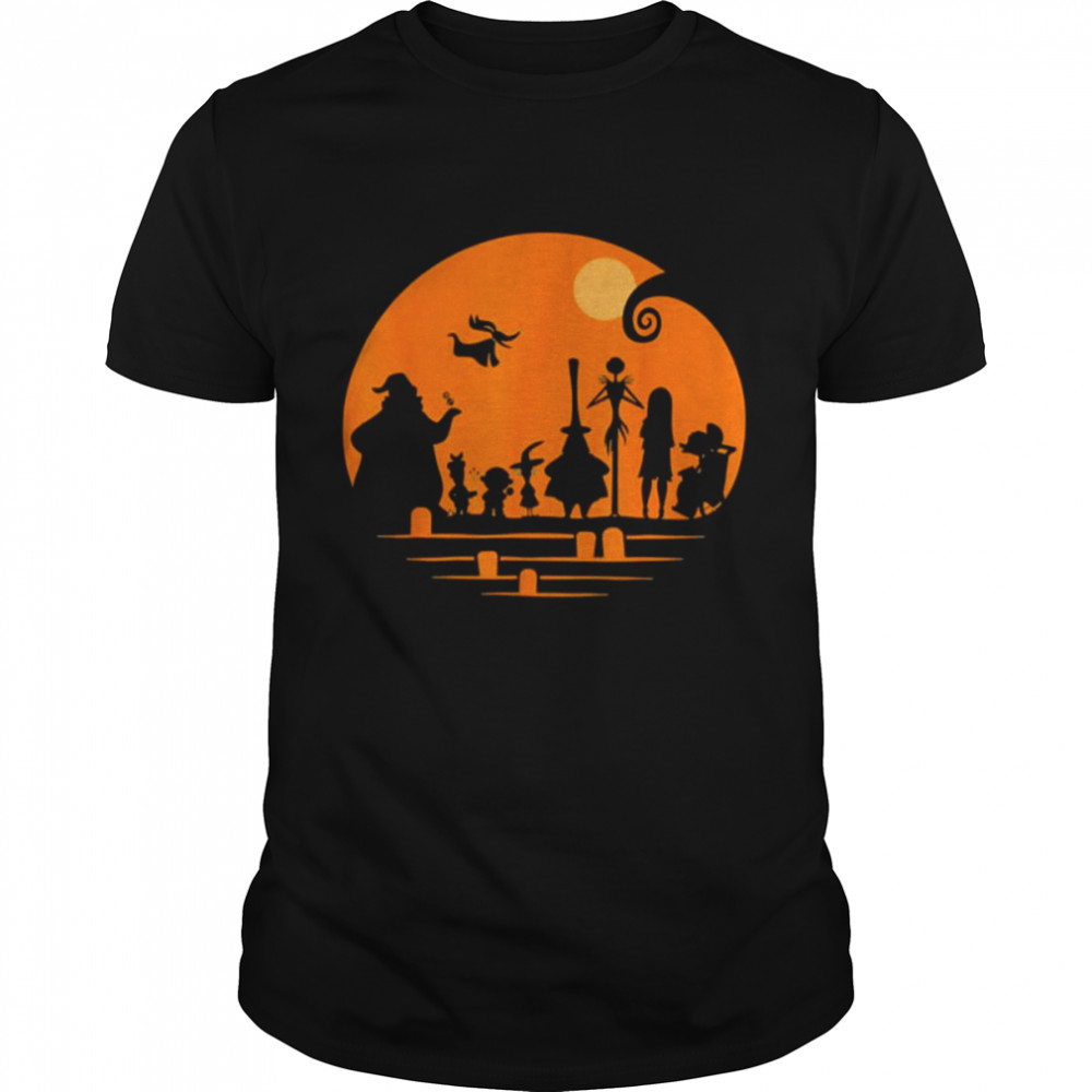 Silhouette Orange Design The Nightmare Before Christmas Halloween shirt