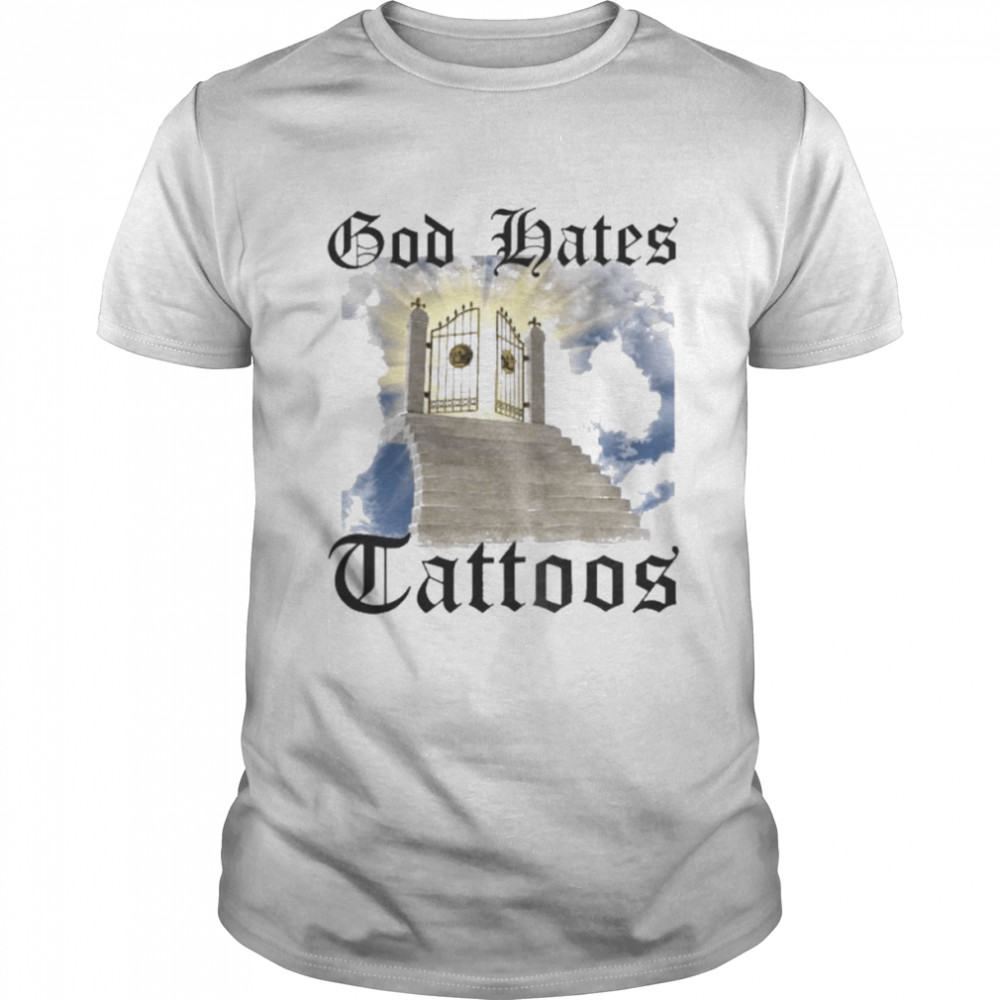 Trashcanpaul White God Hates Tattoos shirt