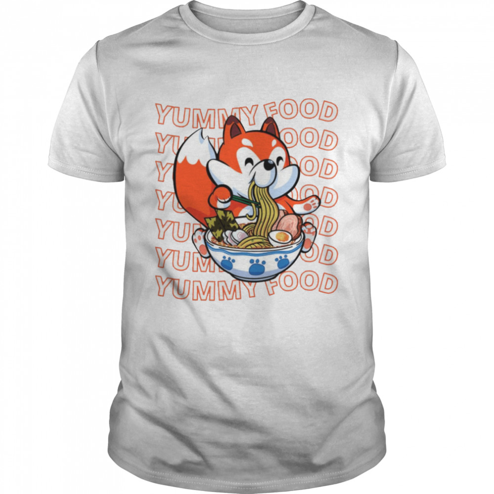 Food Lover Back To School Cute Fox Love Ramen Noodle shirt