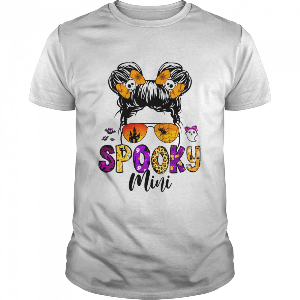 Spooky Mini Cute Messy Bun Girl Halloween shirt