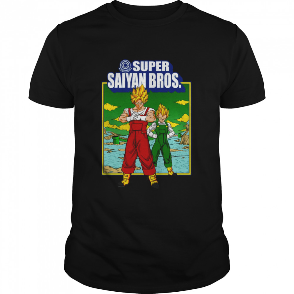 Super Saiyan Bros Super Saiyan Dragon Ball X Super Mario Bros shirt