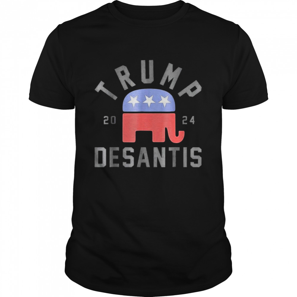 Trump Desantis 2024 Save America USA Flag Republican shirt