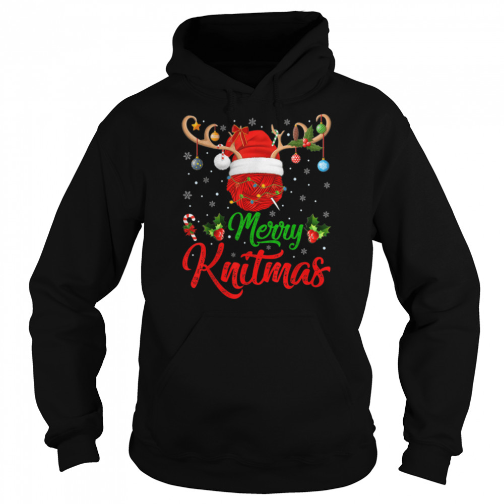 Merry Knitmas Xmas Lights Santa Knitting Christmas T- B0BD1NSBC5 Unisex Hoodie