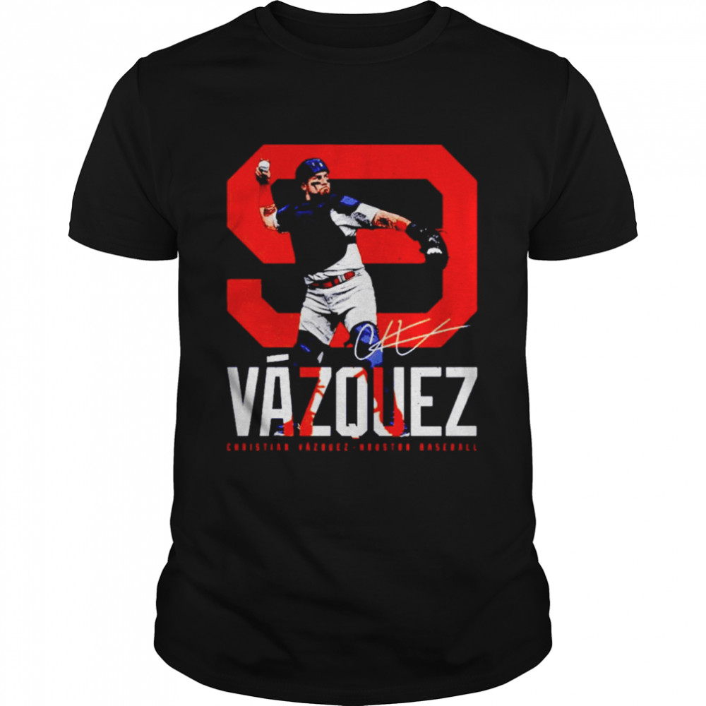 Christian Vazquez Houston bold number shirt