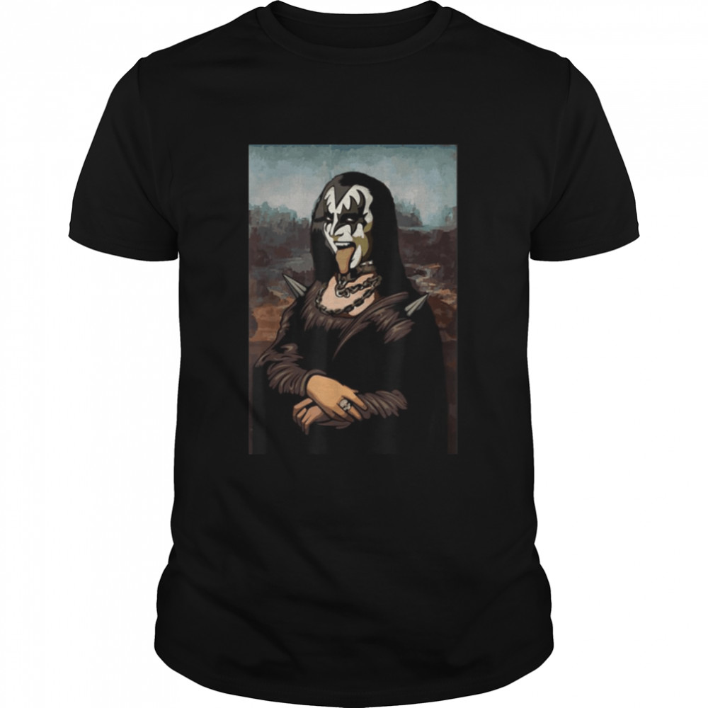 Rock N Roll Band Kiss Halloween Mona Lisa Painting shirt