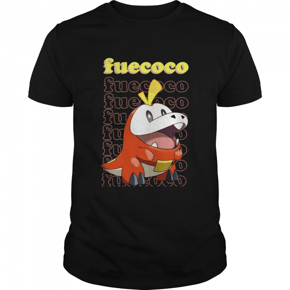 Typography Fuecoco Pokemon shirt