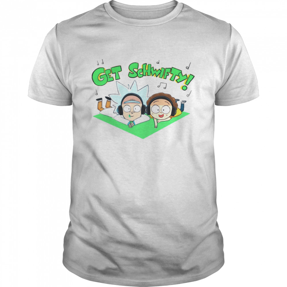 Cute Chibi Rick And Morty Listing To Music Get Schwifty shirt