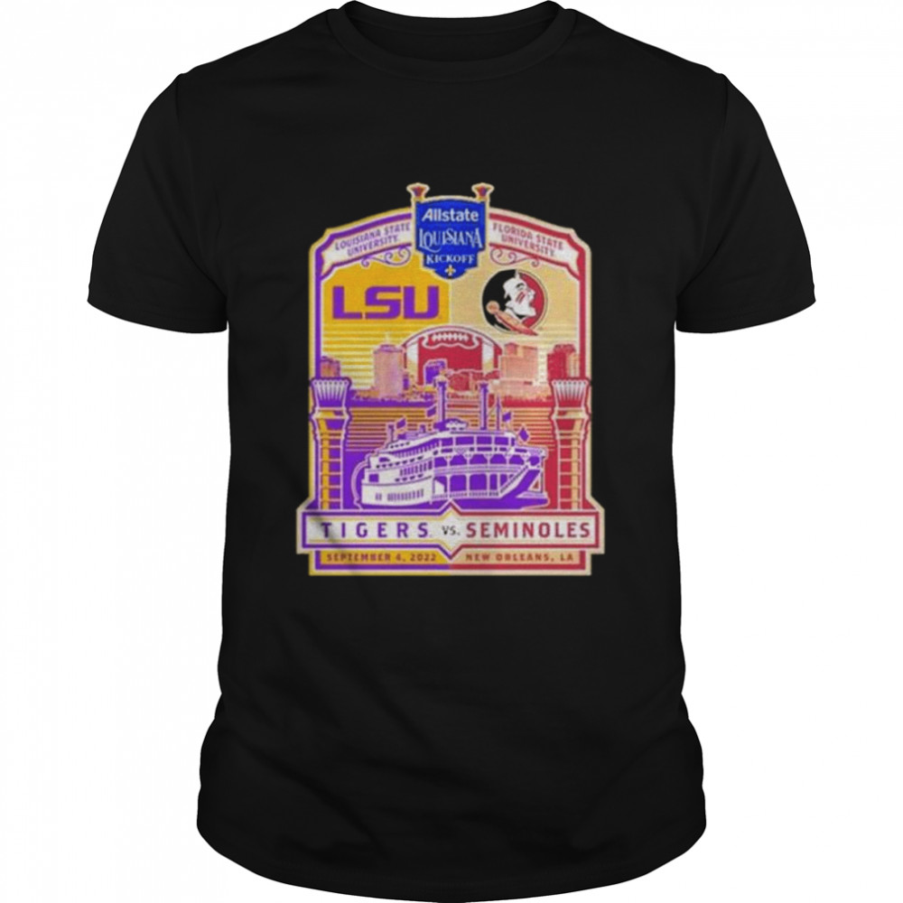 Lsu tigers vs florida seminoles allstate louisiana kickoff new orleans 2022 shirt