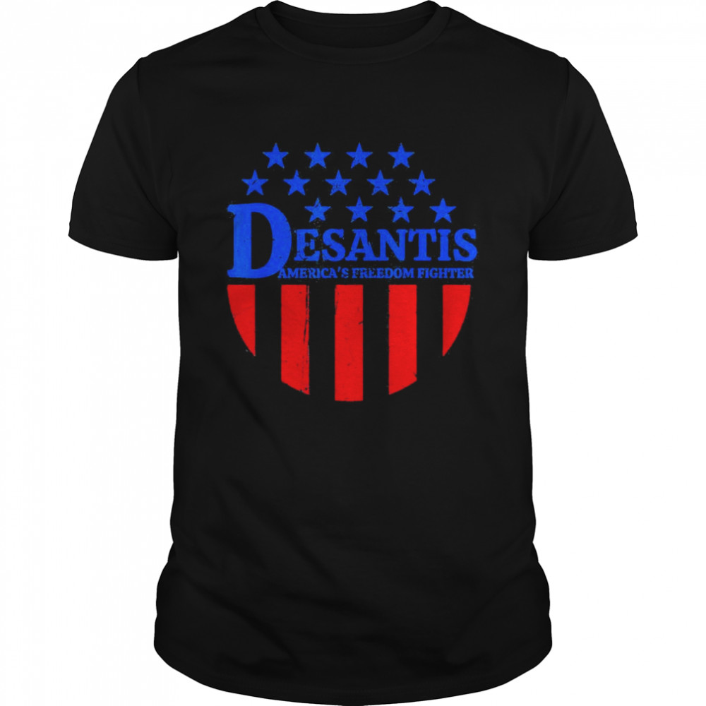 Ron Desantis America’s Freedom Fighter Vintage Worn Badge T-Shirt