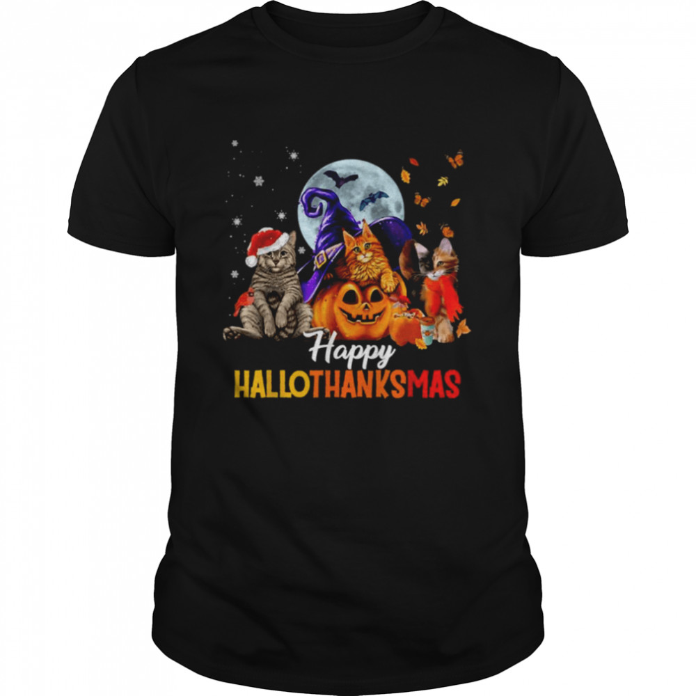 Cats Happy Thanksgiving Cat Happy Hallothanksmas shirt