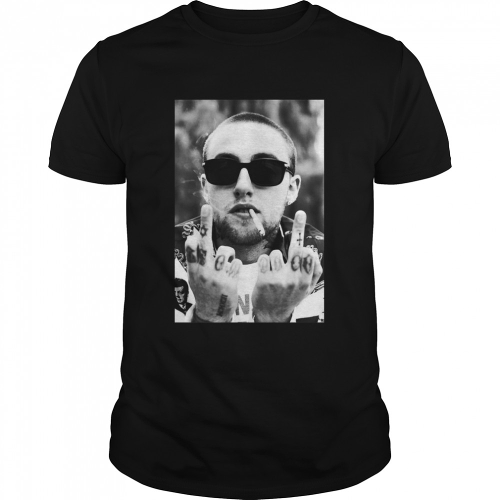 Smoking Mac Miller Middle Fingers shirt