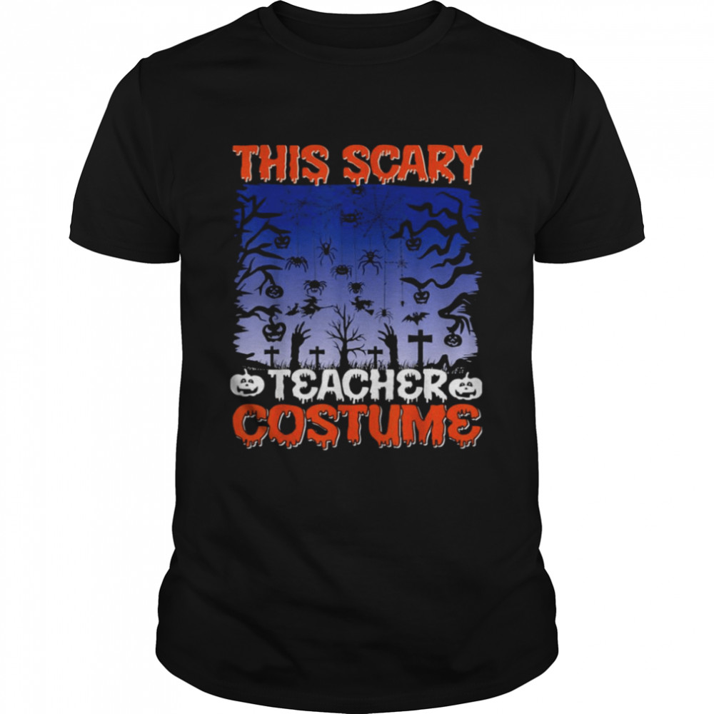 This Is My Scary Teacher Costume Spooky Pumpkin With Sunset shirt