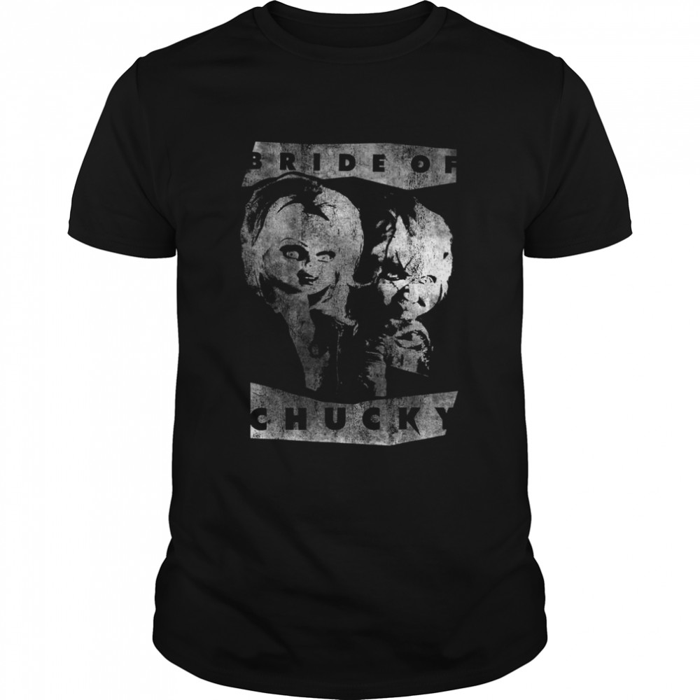 Child’s Play Bride Of Chucky Faded White Portrait Child’s Play Shirts