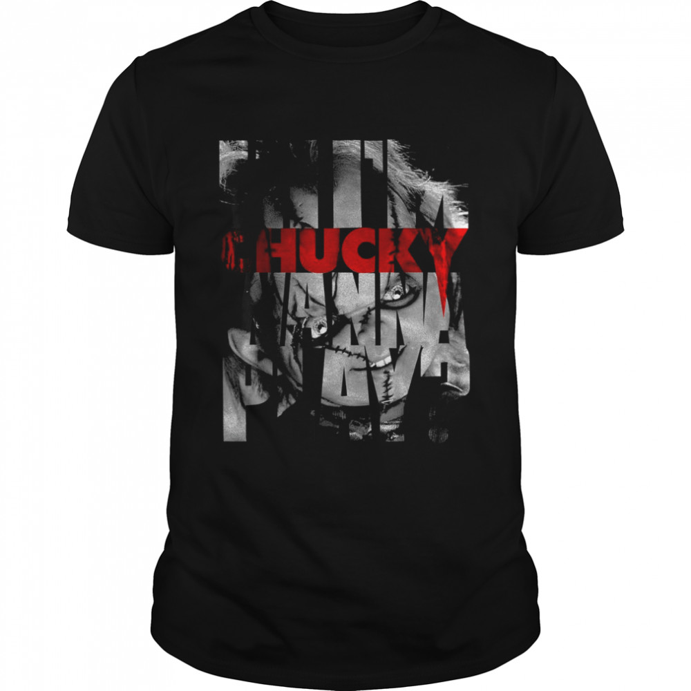 Child’s Play Hi I’m Chucky Wanna Play Text Fill Child’s Play Shirts