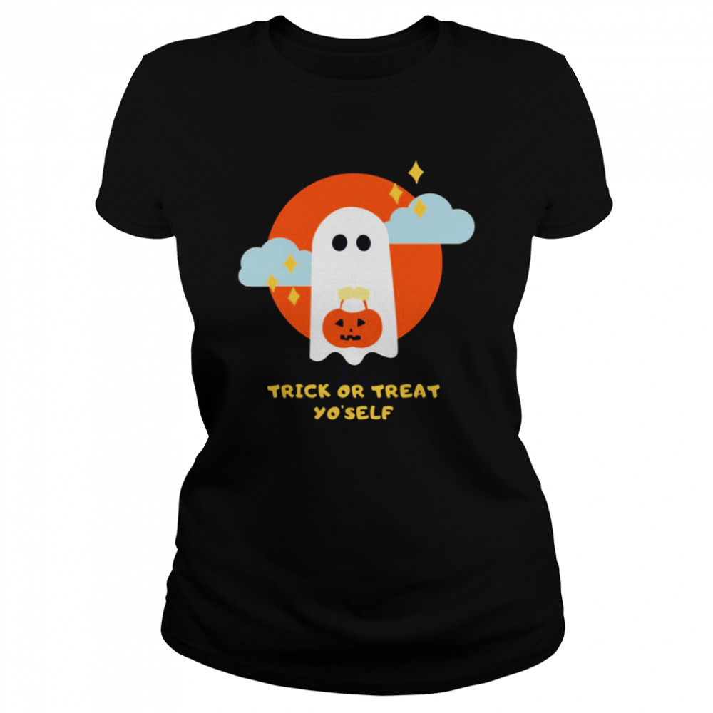 Cute Ghost Pumpkin Halloween shirt Classic Women's T-shirt