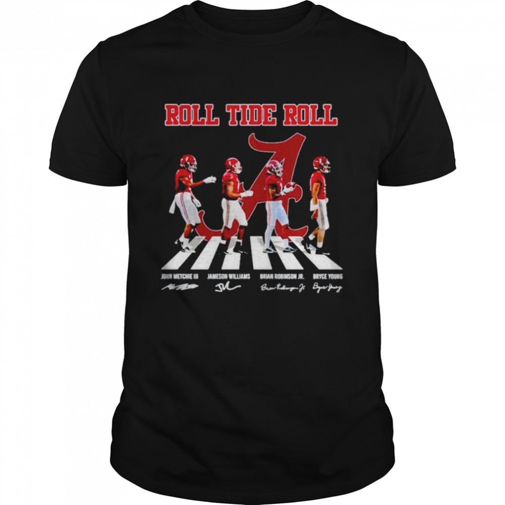 Alabama Crimson Tide roll tide roll abbey road signatures shirt