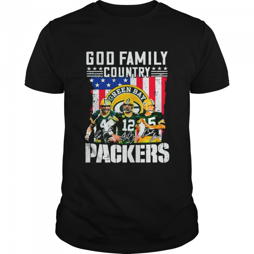 God Family Country Green Bay Packers Team Us Flag Green Bay Packers T-Shirt