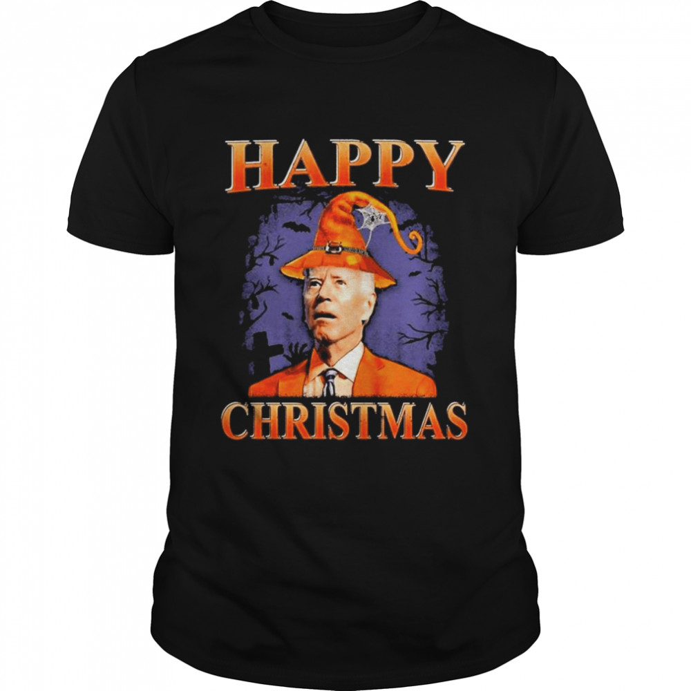 Halloween Joe Biden Witch Hat Happy Christmas shirt