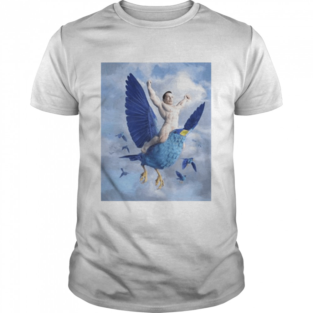 Musk Ridding Twitter Bird Art shirt