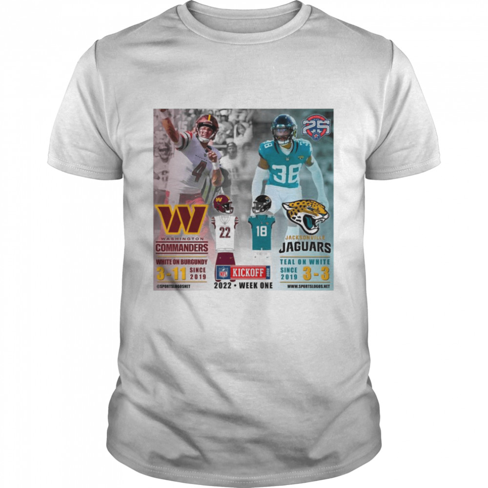 Washington commanders vs Jacksonville Jaguars 2022 NFL Kickoff shirt