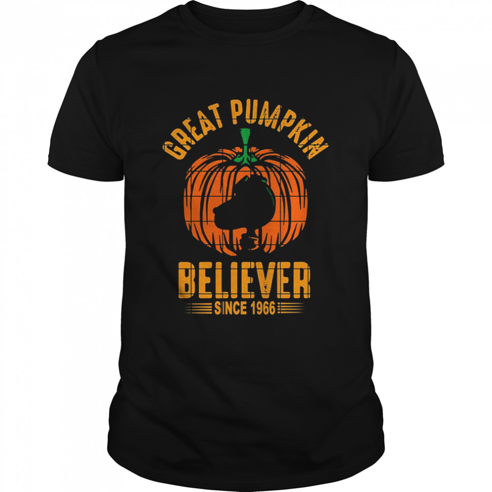 Peanuts Great Pumpkin Believer Since 1966 Charlie Brown Halloween Shirt