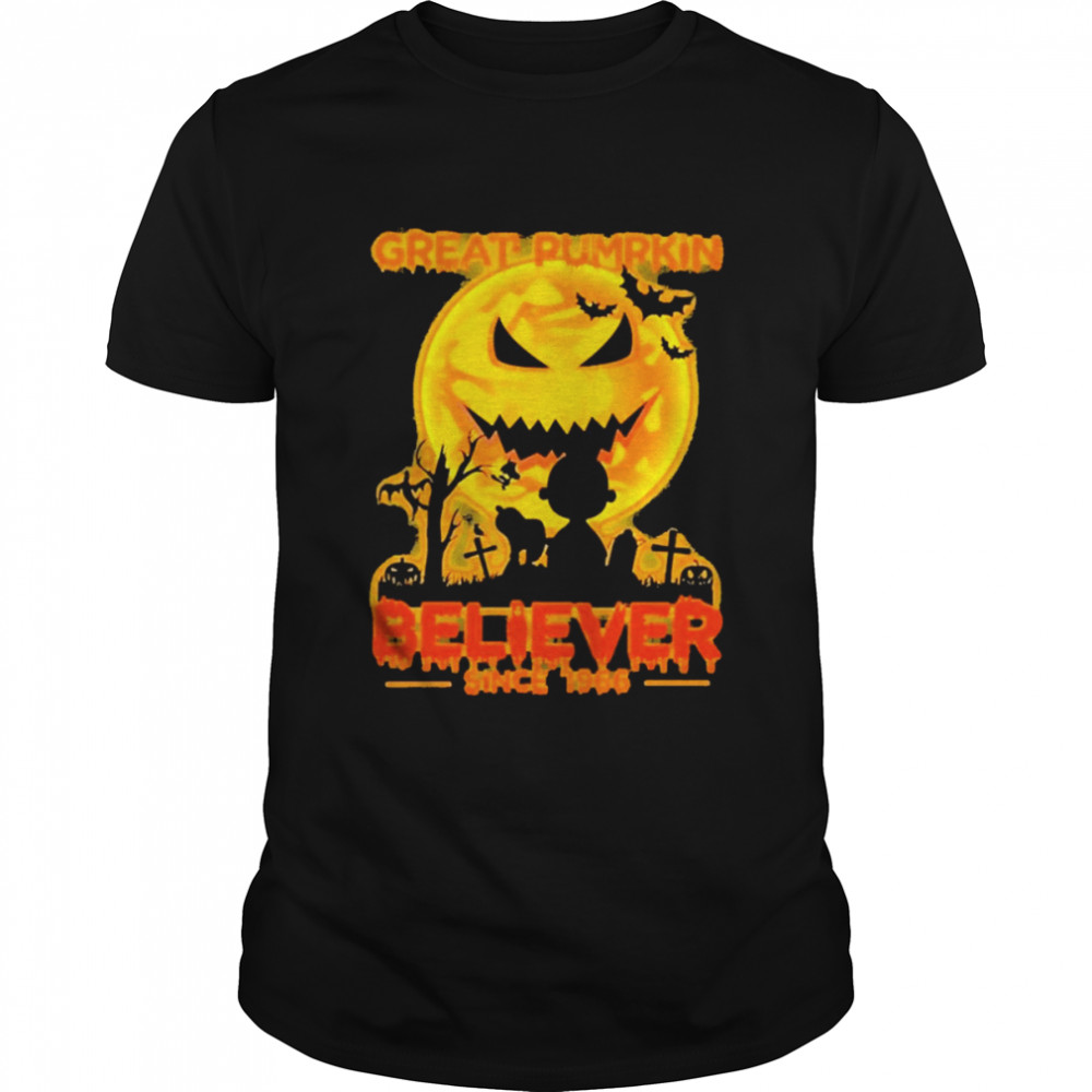 Snoopy And Charlie Brown Great Pumpkin Believer Since 1966 Charlie Brown Halloween Shirt