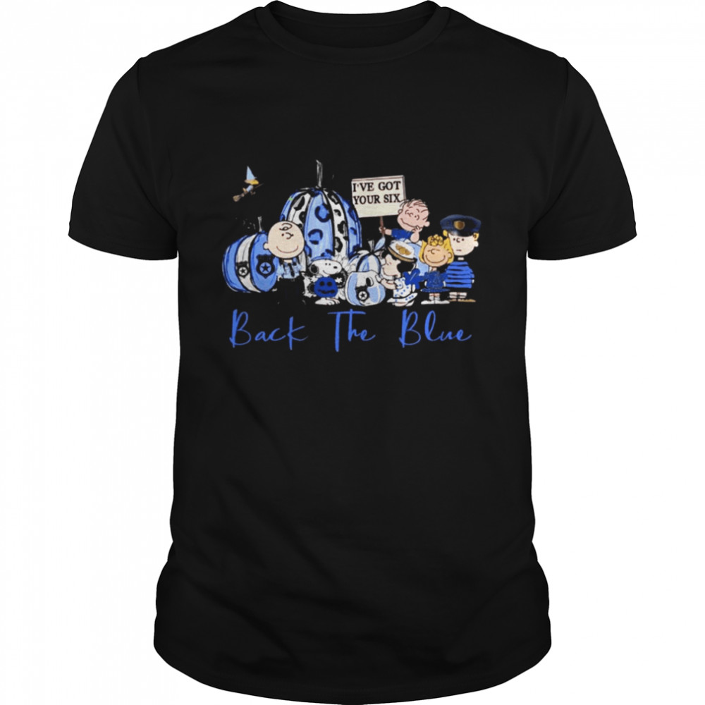 The Peanuts Chracters Great Pumpkin Back The Blue Charlie Brown Halloween Tee Shirt