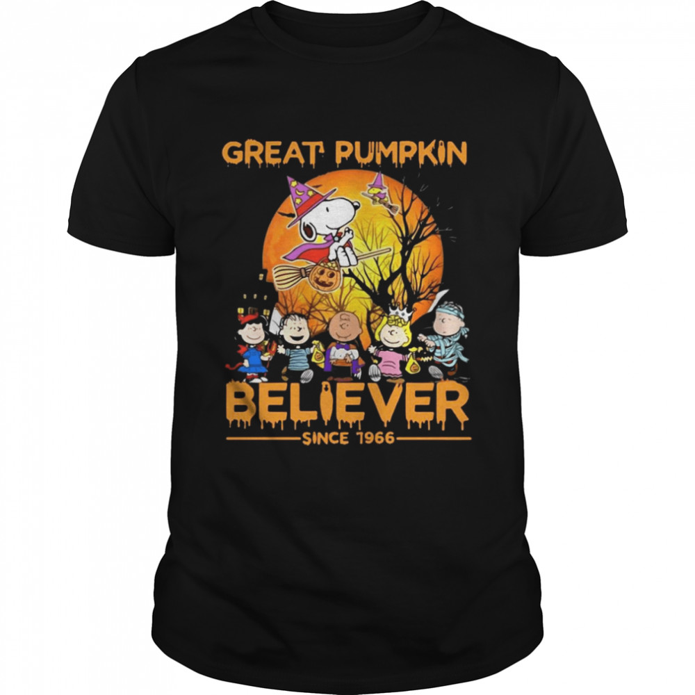 The Peanuts Snoopy Great Pumpkin Believer Since 1966 Charlie Brown Halloween Shirt