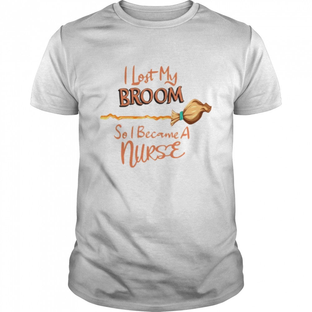 I Lost My Broom Halloween Illustration shirt