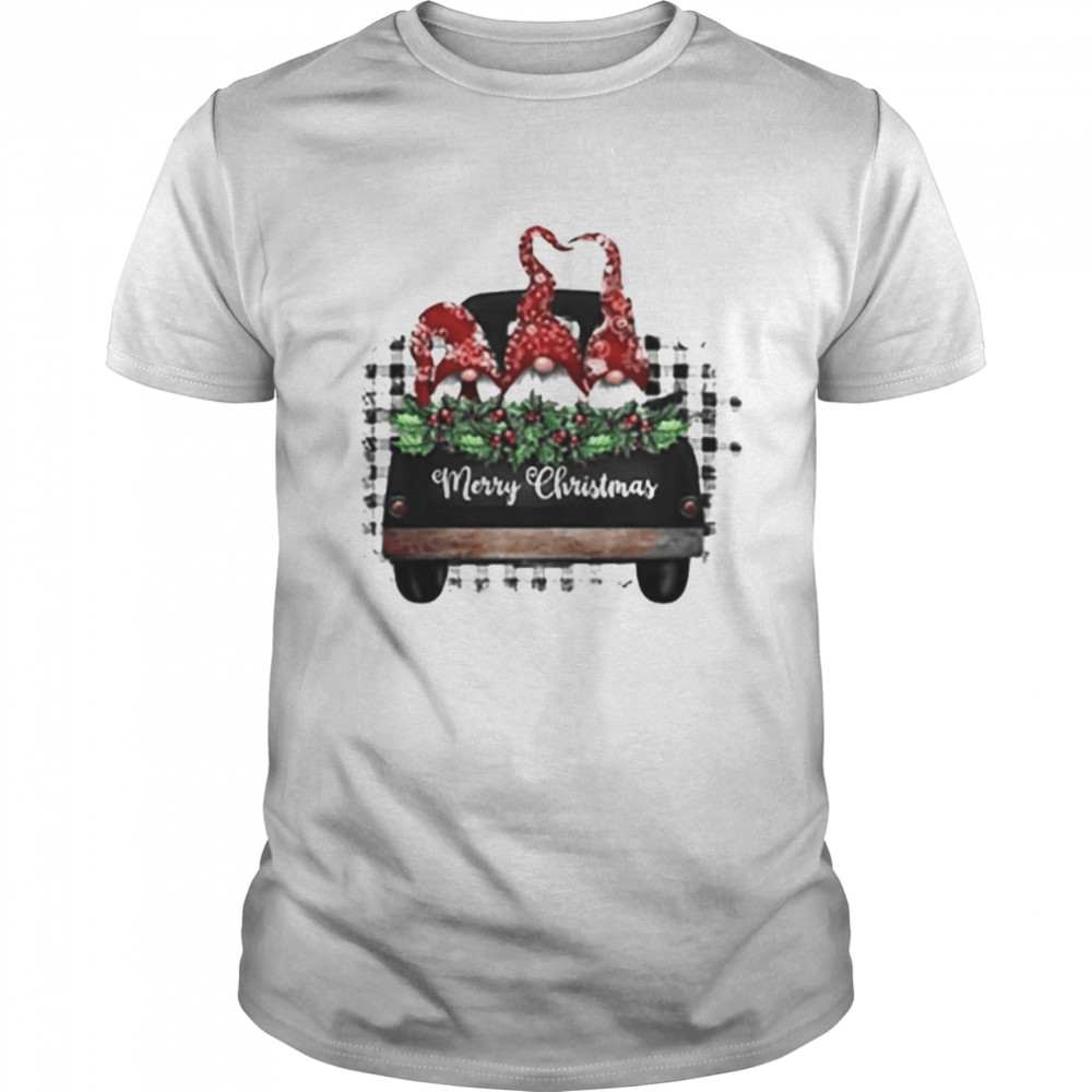 Merry Christmas Gnome Red Truck Shirt