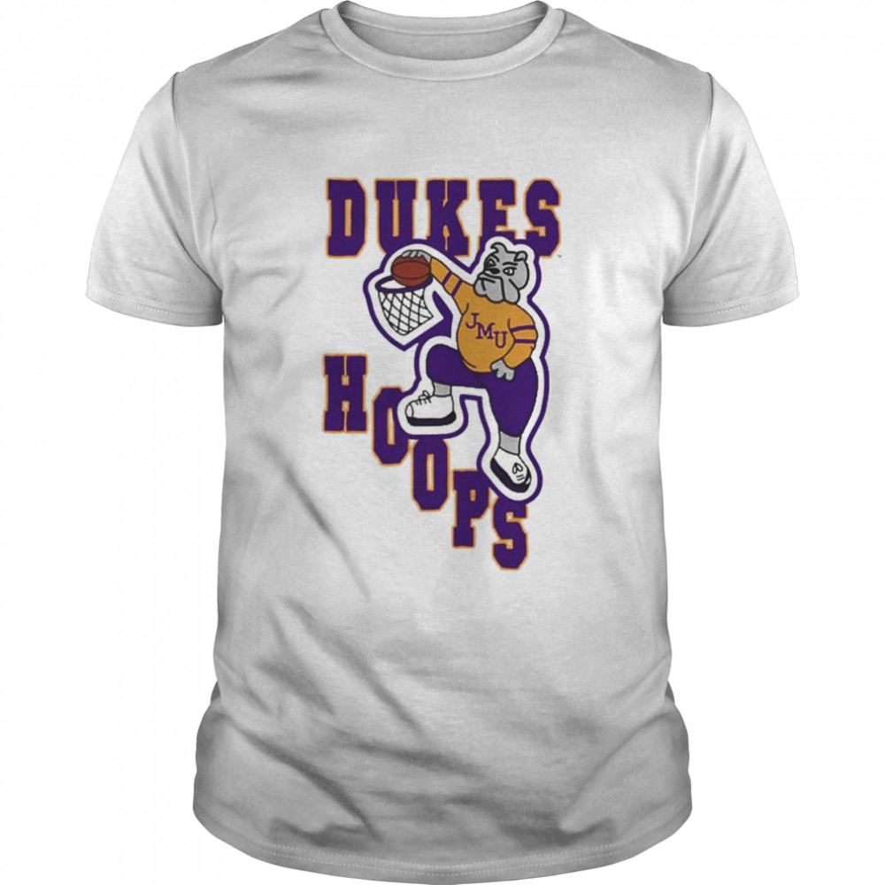 White Dunking Dukes JMU shirt