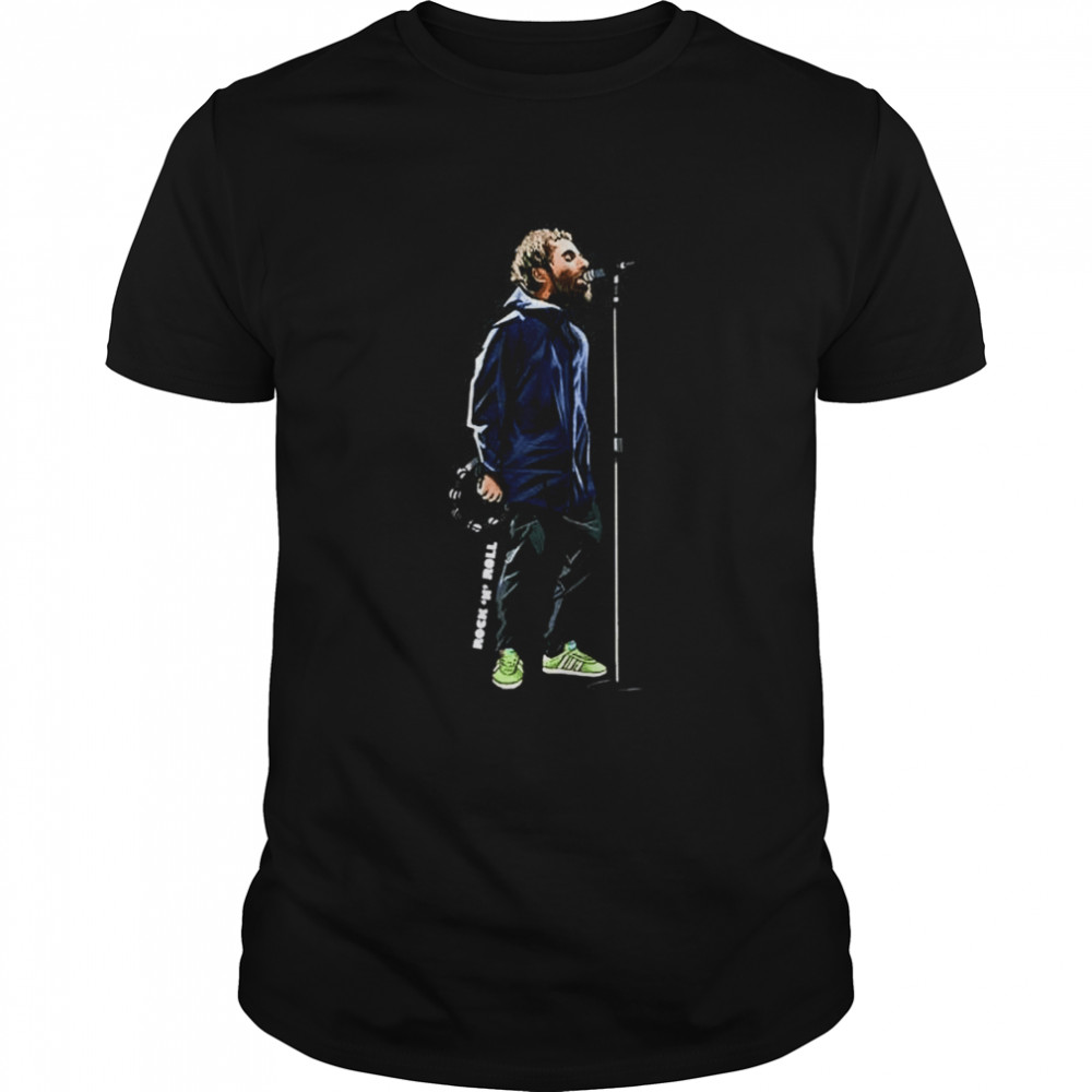 Liam Gallagher Rock n Roll Blue jacket T-Shirt