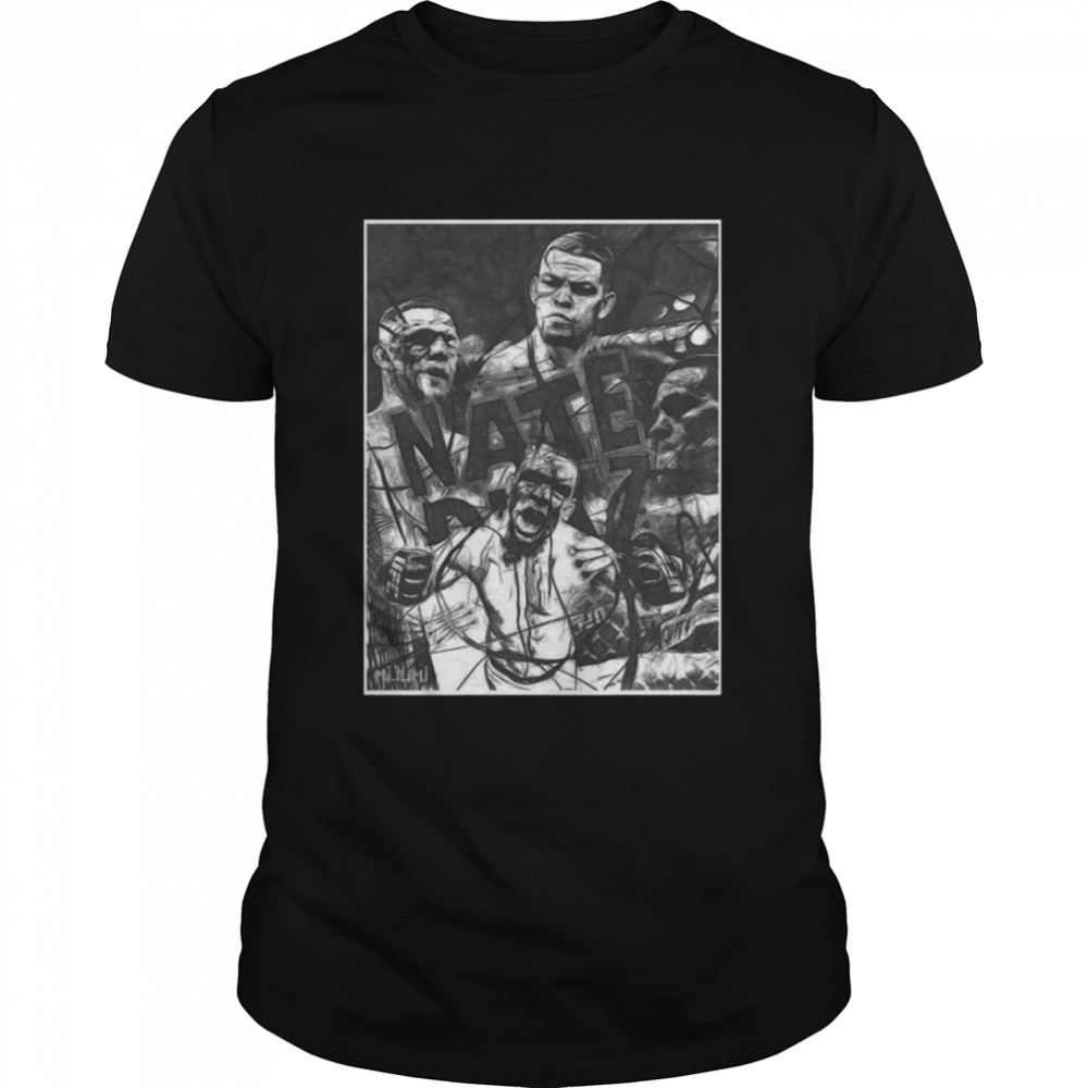 Black And White Art Nate Diaz shirt