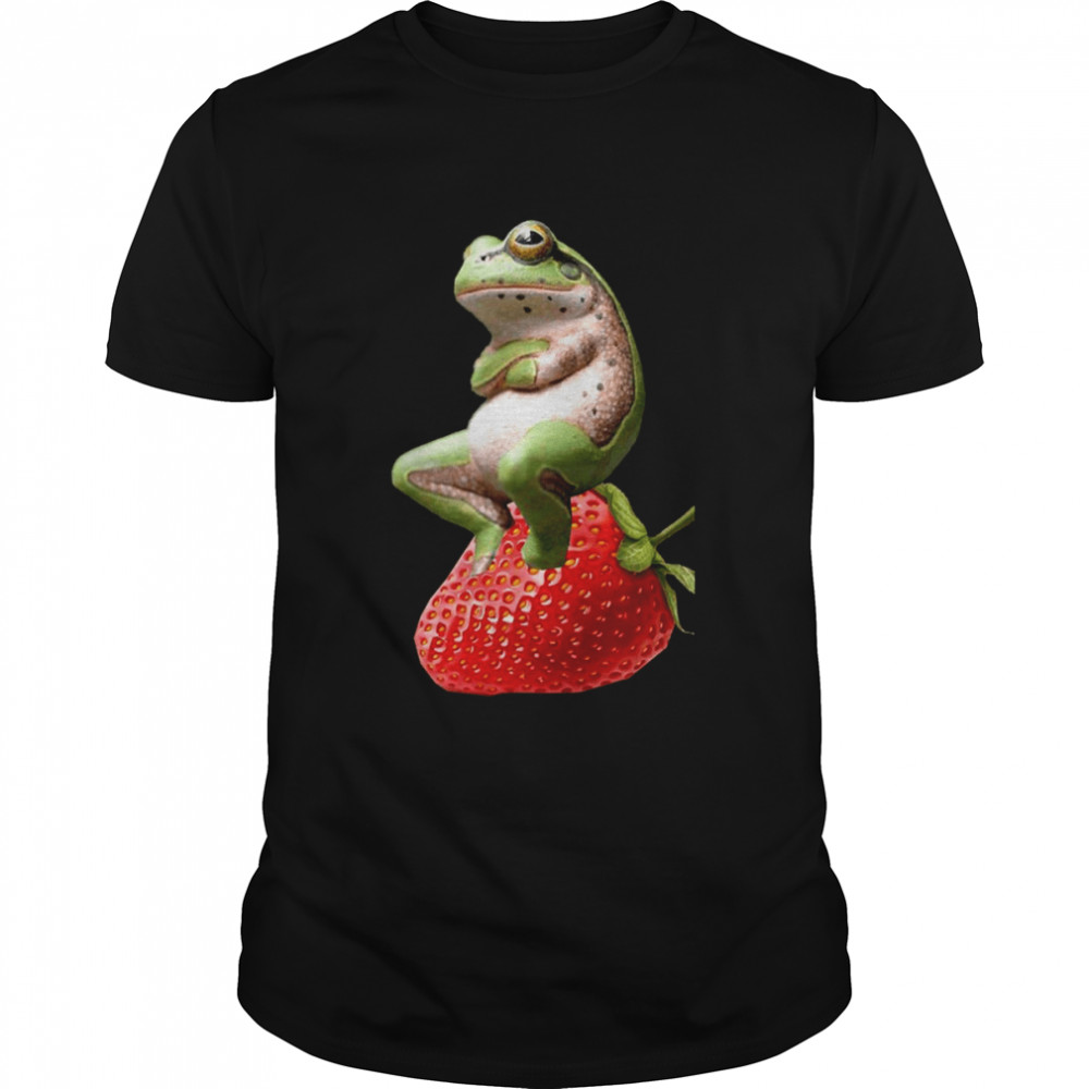 Cute Frog With A Strawberry Animal shirt