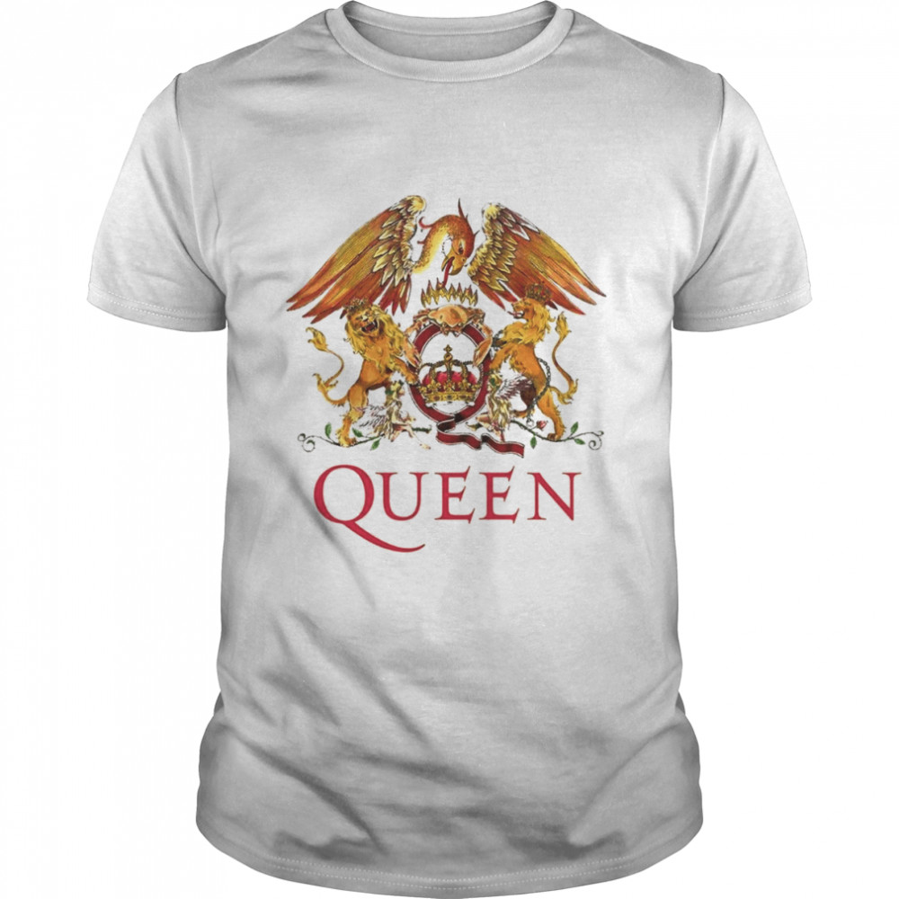 Queen White Crest Freddie Mercury Brian May shirt