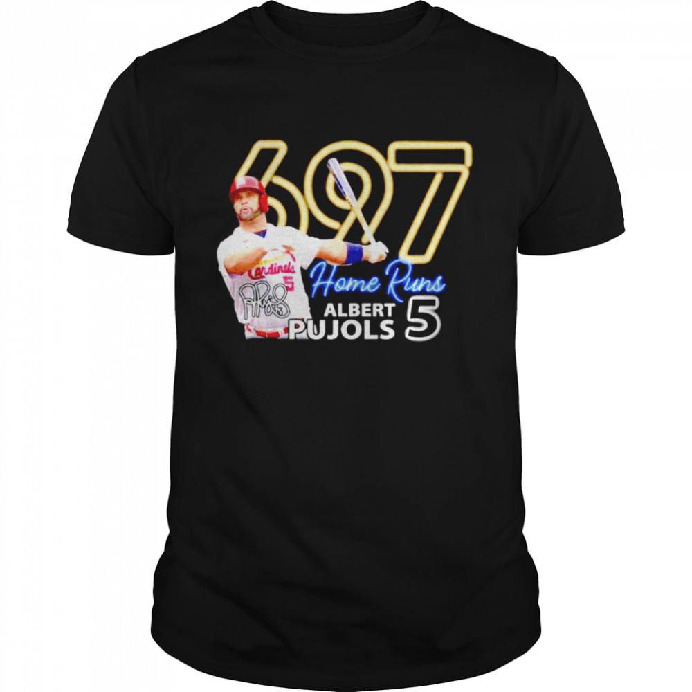 Albert Pujols 5 697 home runs signature shirt