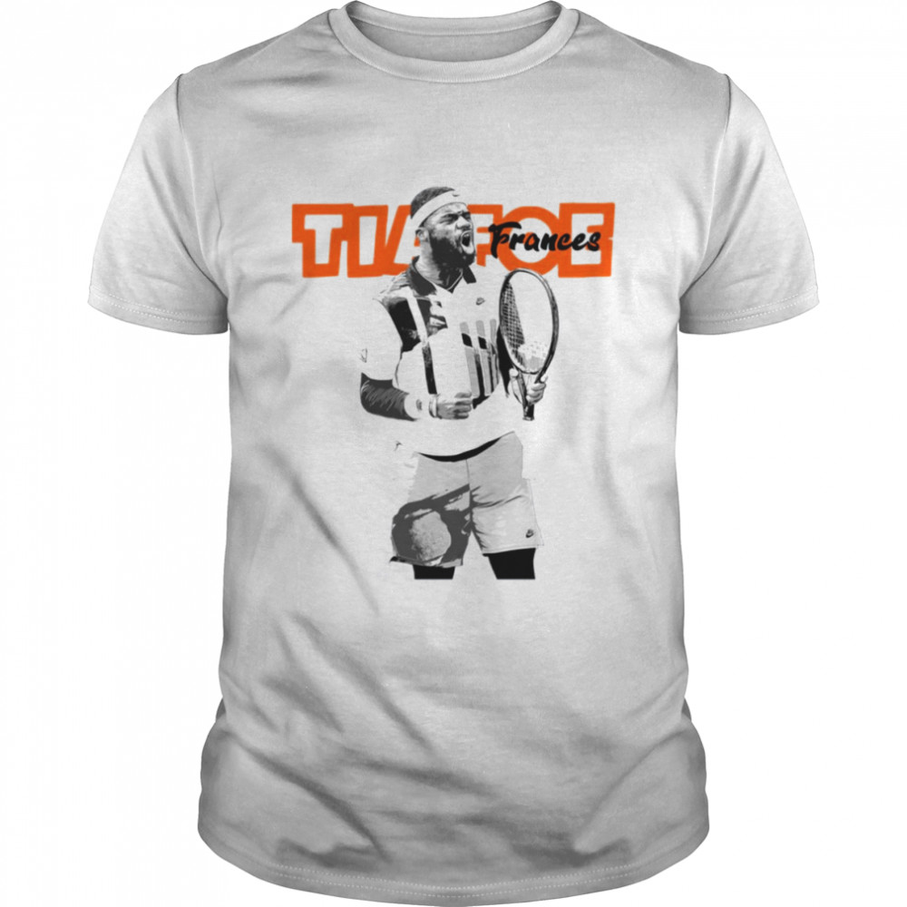 Black And White Portrait Frances Tiafoe shirt