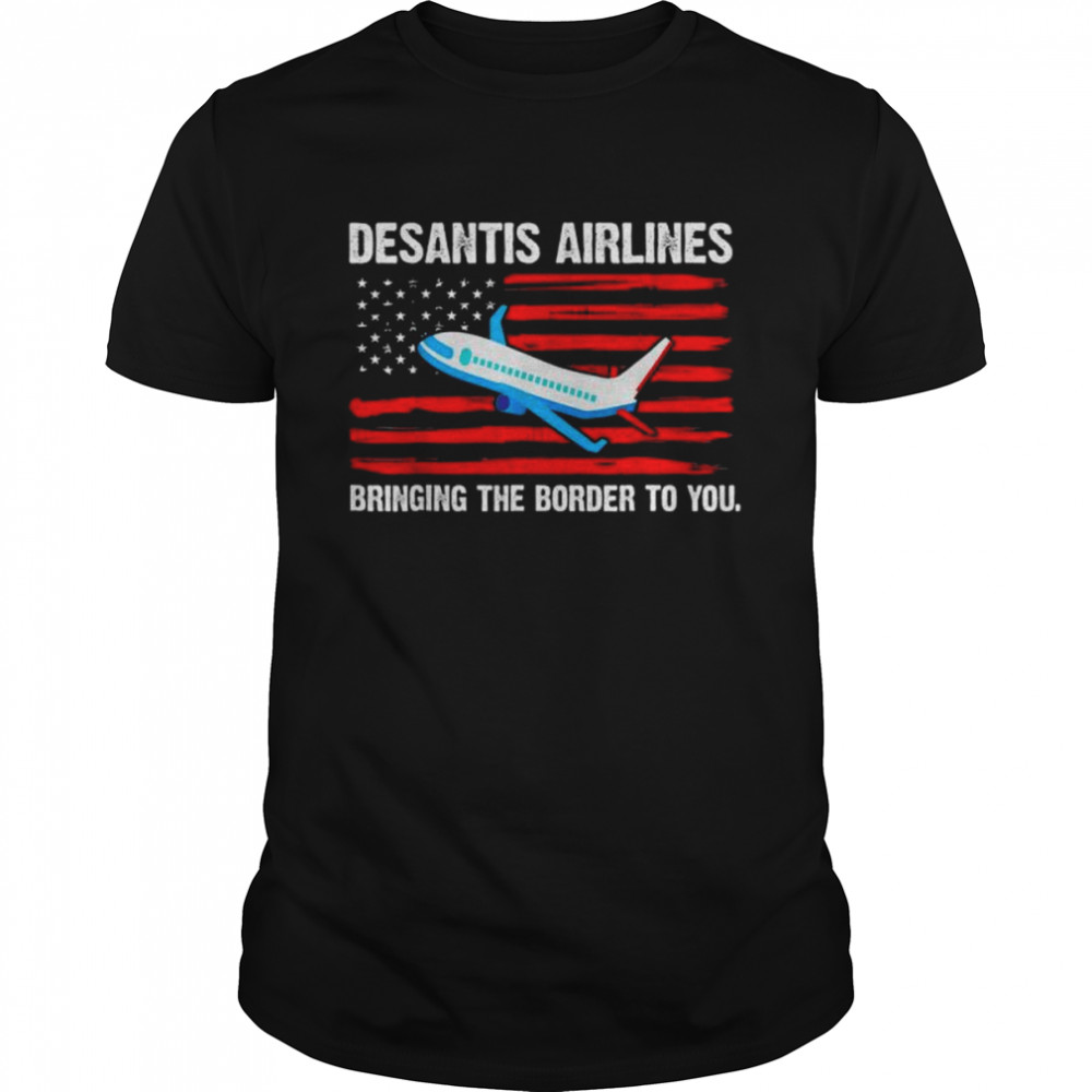 DeSantis Airlines Political US Flag Tee Shirt