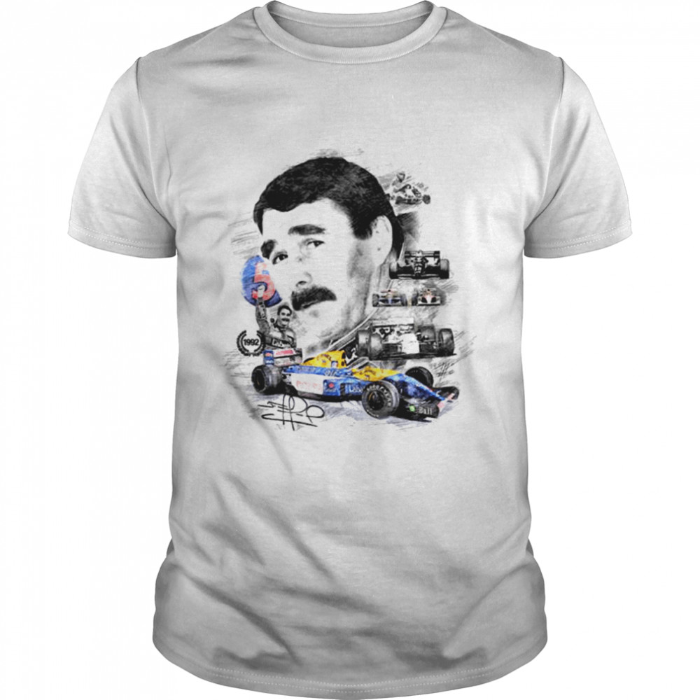 Nigel Mansell Formula 1 Car Racing F1 shirt