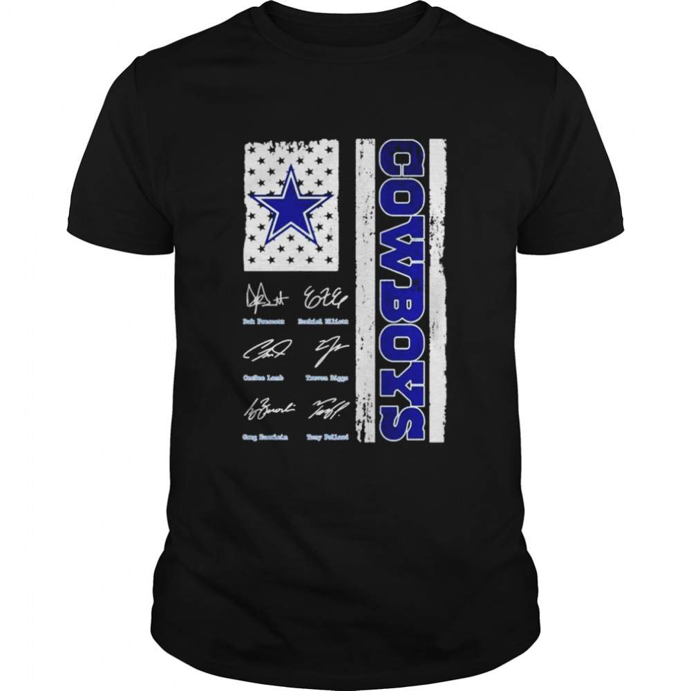 Dallas Cowboys name flag signatures shirt