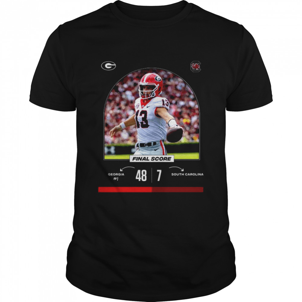 Georgia 48 vs 7 South Carolina Final Score game day 2022 shirt