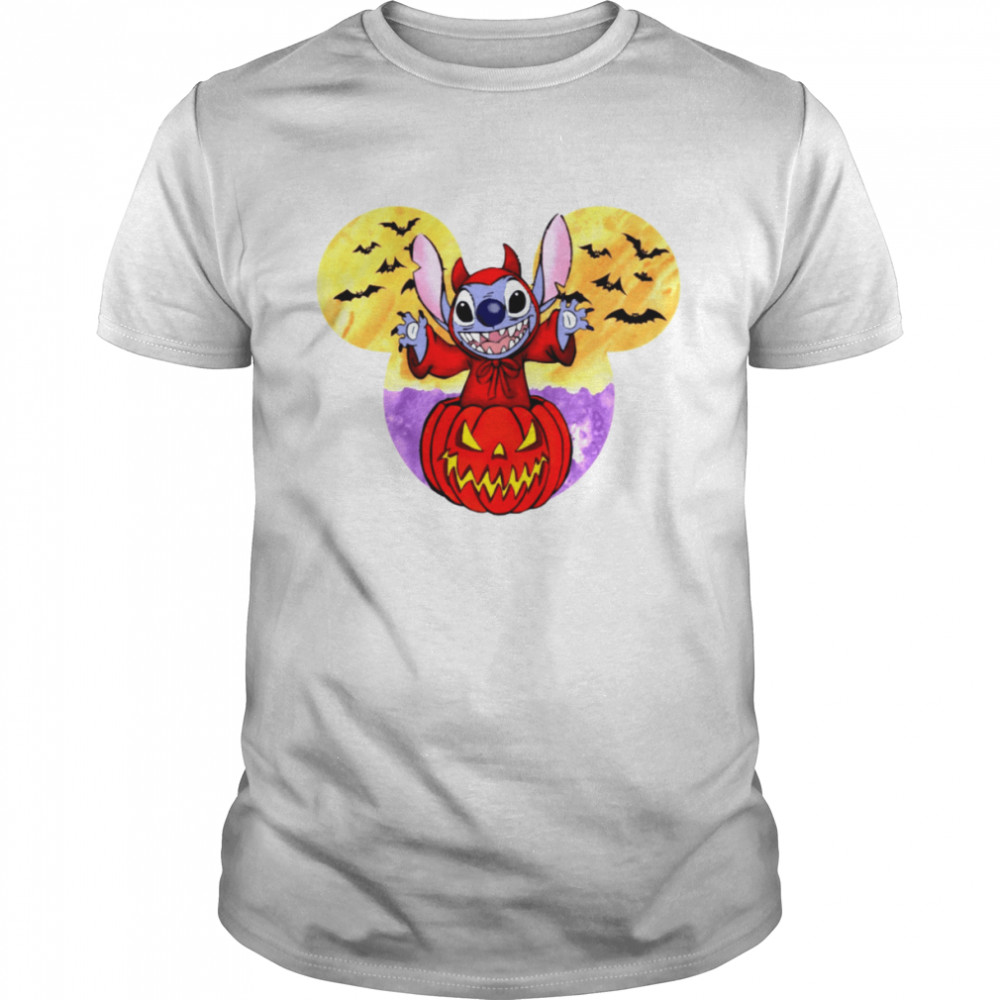 Stitch Disney Halloween Pumpkin Mickey Ear Halloween shirt