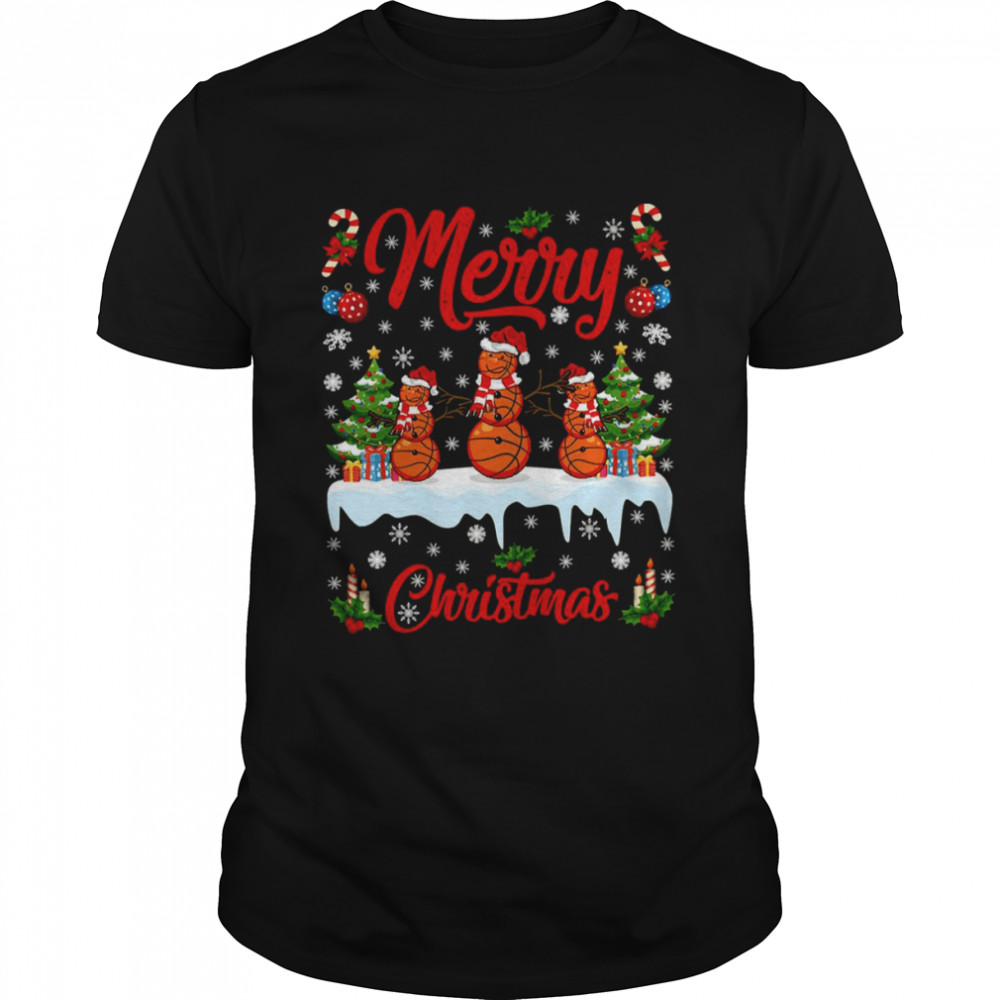 Basketball Xmas Snowman Basketball shirt