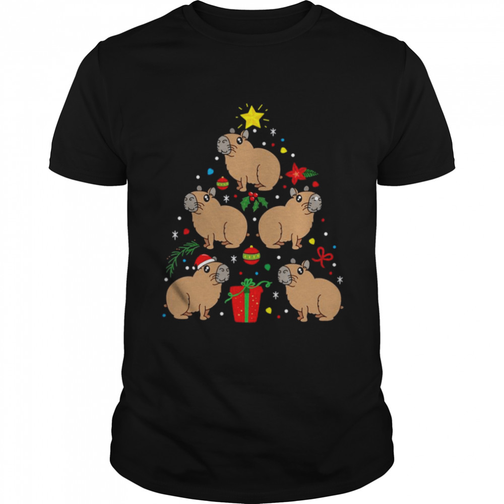 Crowd Capybara Christmas Ornament Tree shirt