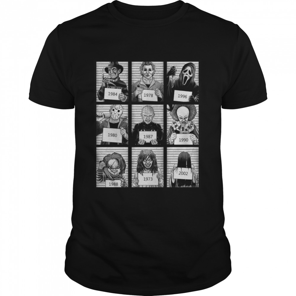 Halloween Movie Mug Shots T-Shirt