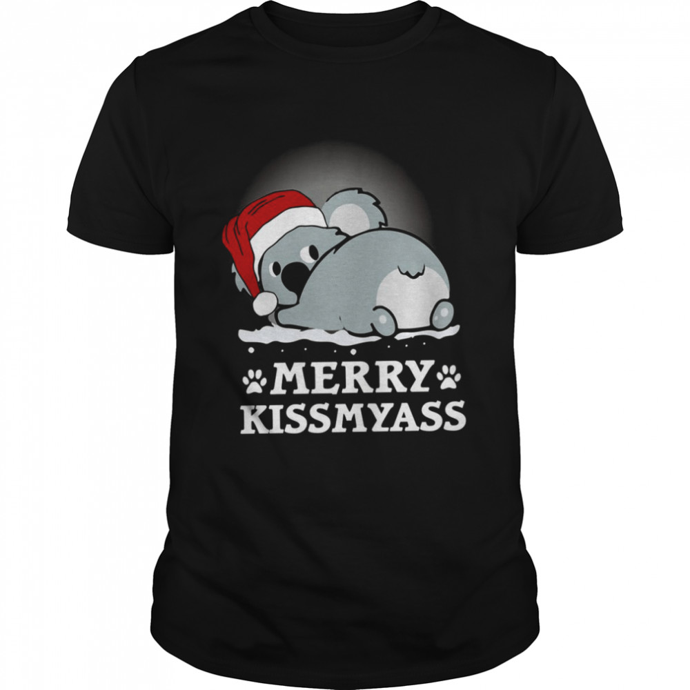 Merry Kissmyass Koala Christmas Santa shirt