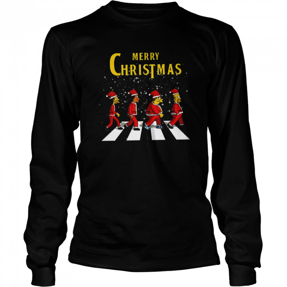 Simp’s Merry Chirstmas On Abbey Road shirt Long Sleeved T-shirt