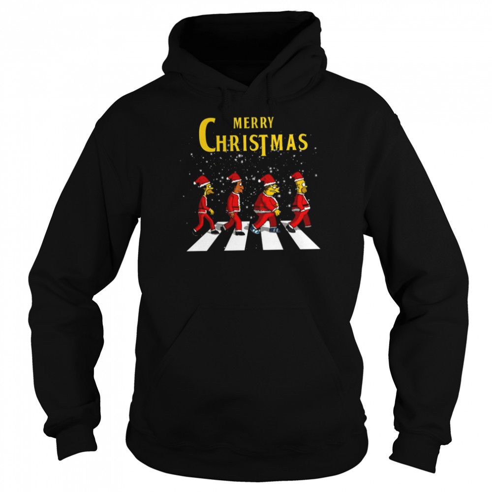 Simp’s Merry Chirstmas On Abbey Road shirt Unisex Hoodie