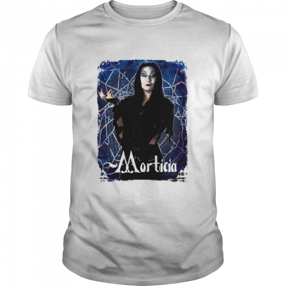 The Addams Family Morticia Addams White Anjelica Huston Grunge 90’s Halloween shirt