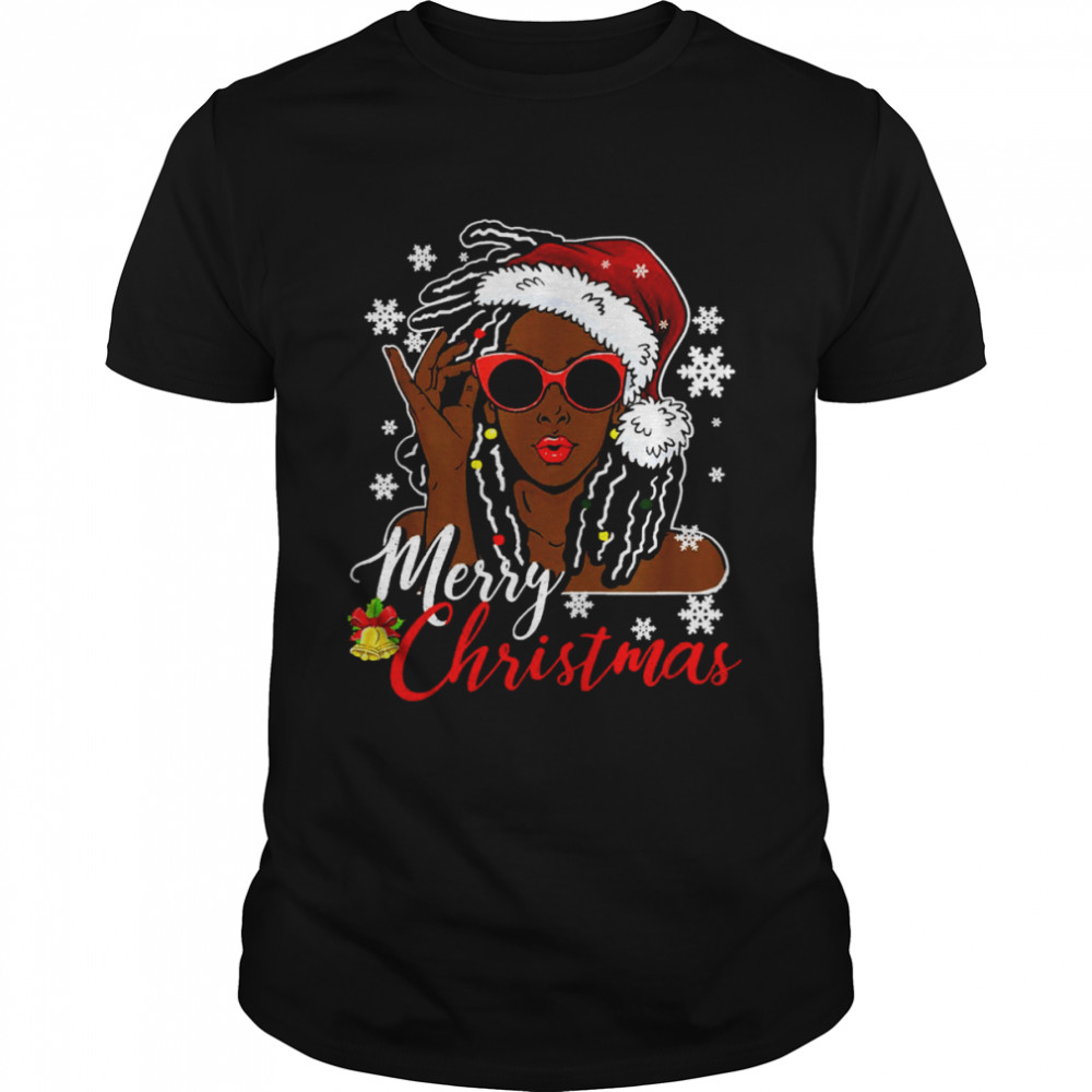 African Black Girl Christmas Santa Claus Merry Christmas shirt
